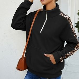 🧊 Leapord Print Half Zip